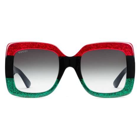 gucci square red and green sunglasses|gucci 63mm aviator sunglasses.